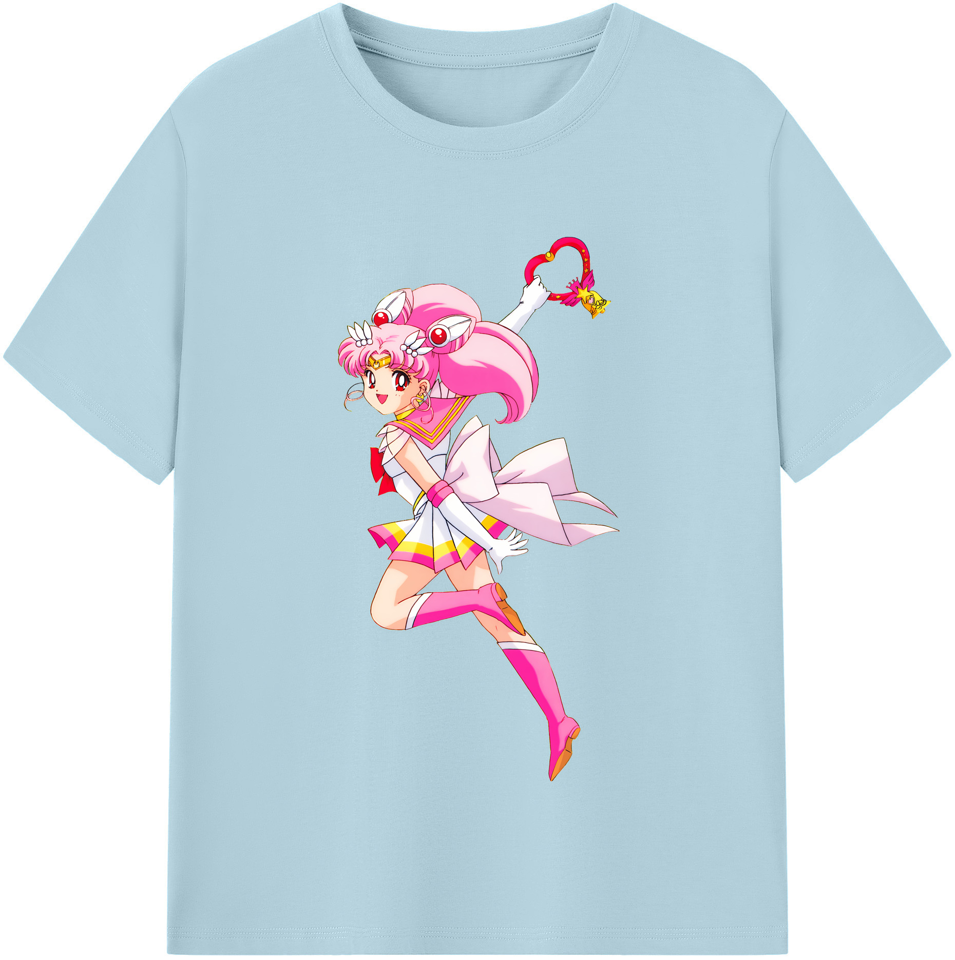 （画像用） 美少女戦士セーラームーン ちびうさ Sailor Moon Chibiusa Tsukino Usagi Small Lady Serenity 綿100％半袖Tシャツ（フロントプリント）